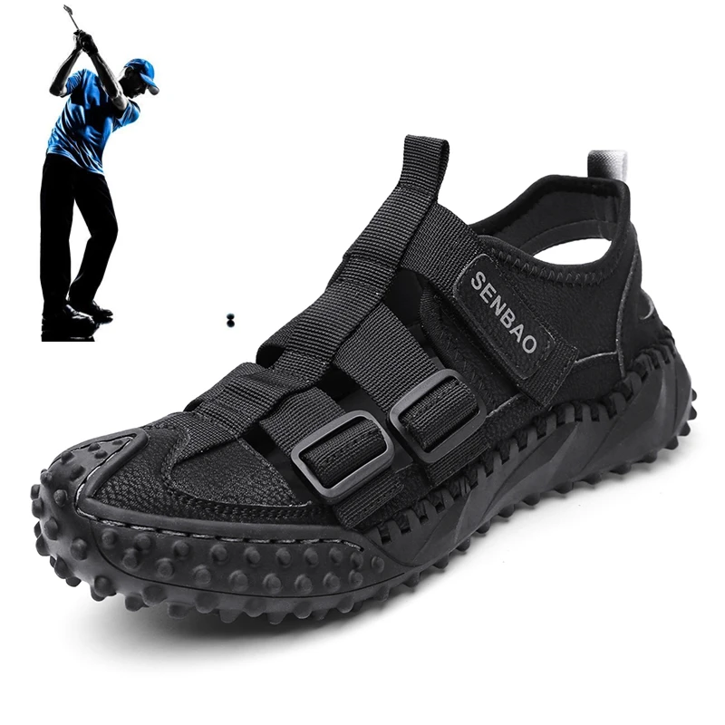 2023 Summer New Men's Outdoor Golf Sandals Men's Fashion Leisure Golf Shoes Men's Walking Non-slip Sports Golf Shoes Size 38-46