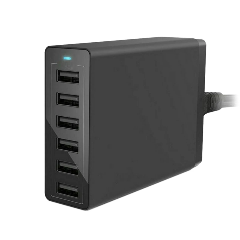 

Зарядное устройство с 6 USB-портами, зарядная станция с несколькими устройствами, умное зарядное устройство, USB-адаптер, для Iphone, Android и т. д.