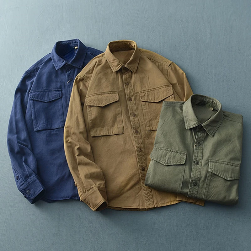 2022 New Korean Style Shirts Handsome Casual Loose Shirts Trendy Slim Workwear Shirts Men's Long-sleeved Shirts Jackets