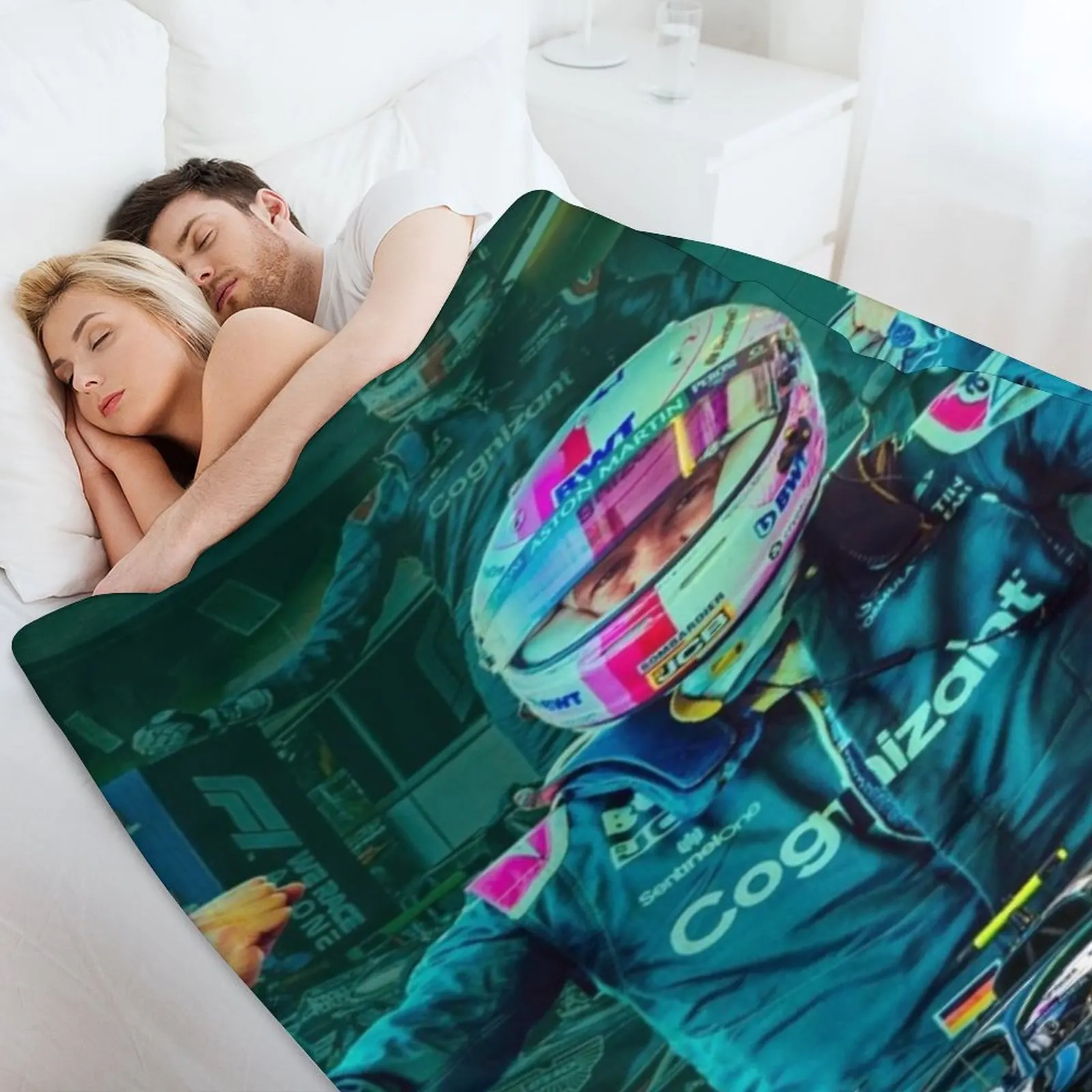 Одеяло Sebastian Vettel на зиму мягкие плюшевые детские одеяла в клетку