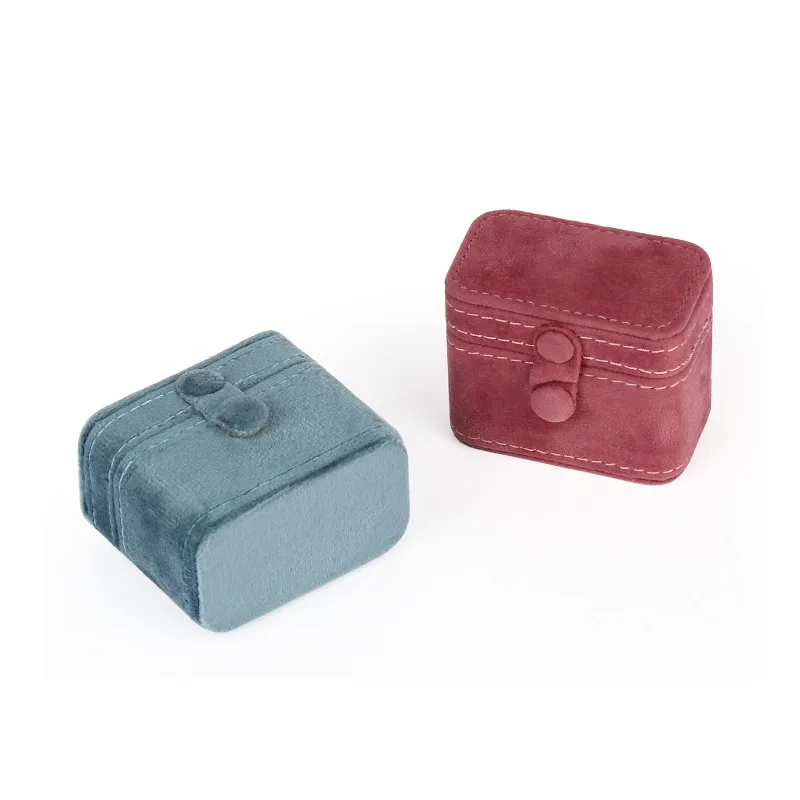 2Pcs  New Mini Clip Jewelry Box High-end Beaded Velvet Travel Portable Jewelry Storage Bag Bracelet Earring Jewelry Storage