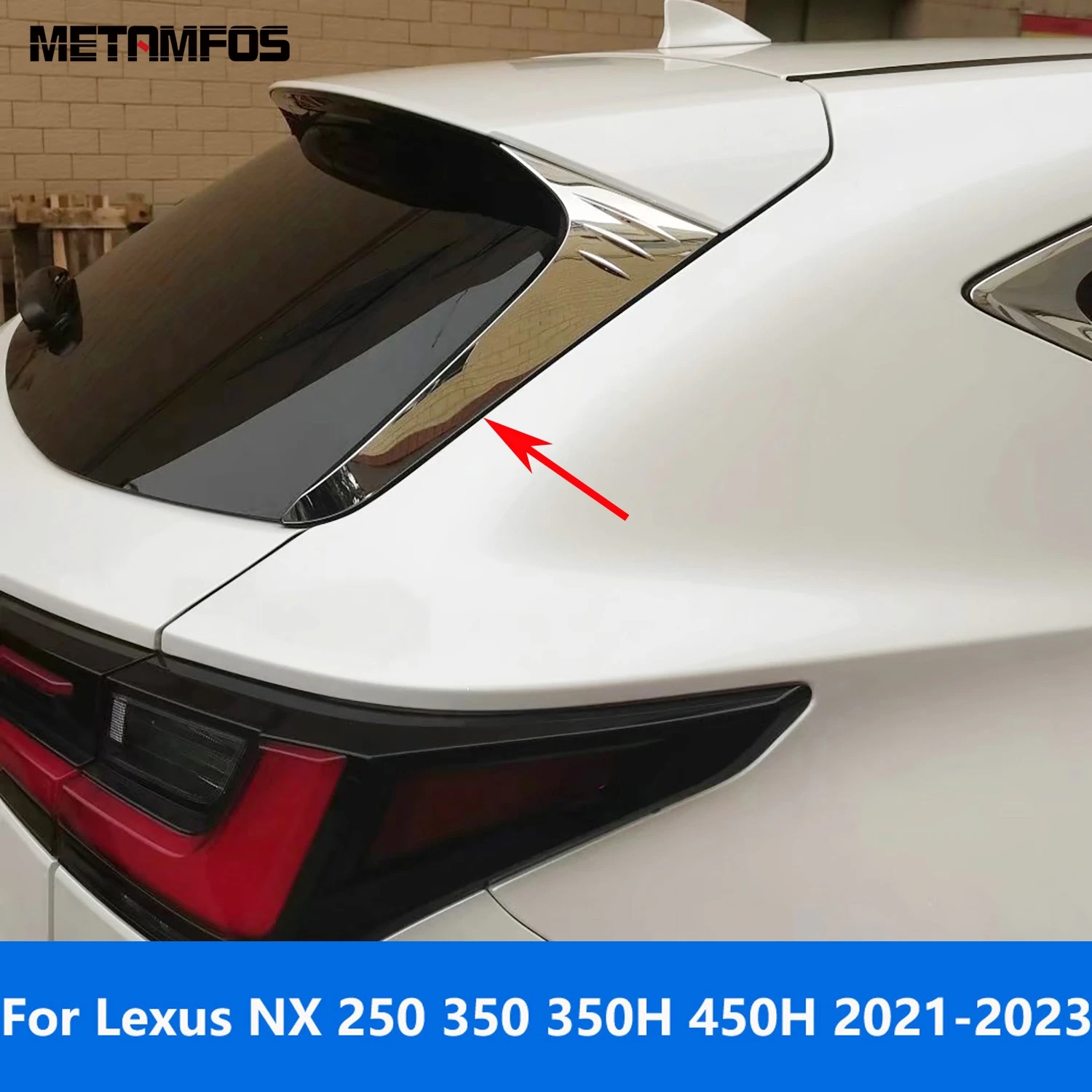 

Заднее окно, боковой спойлер, крыло крыла, отделка для Lexus NX 250 350 350H 450H 2021 2022 2023, хромированная наклейка, аксессуары, Стайлинг автомобиля