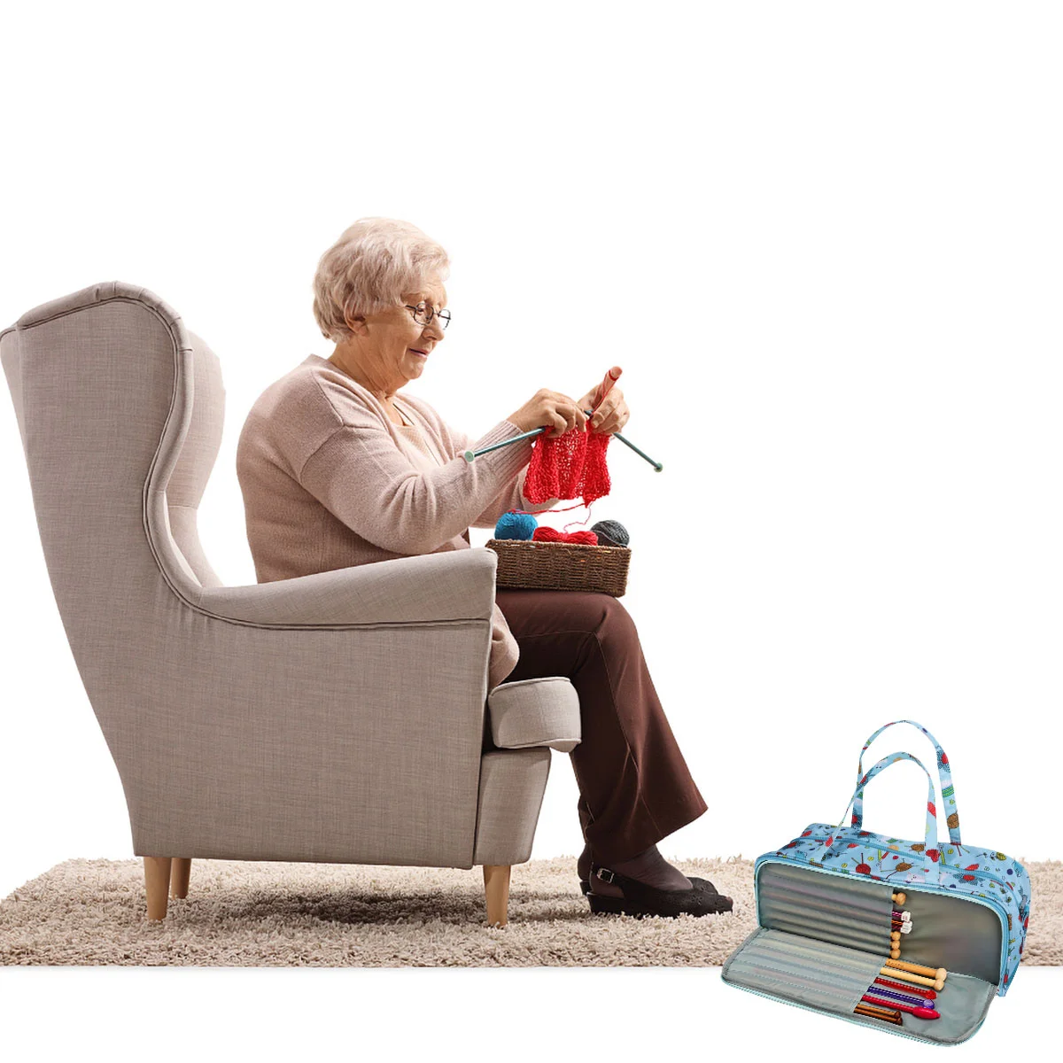 

1 pc Wool Yarn Tote Craft Bag Organizer Sewing Accessories Bag Sewing Machine Bag Knitting Tote Organizer