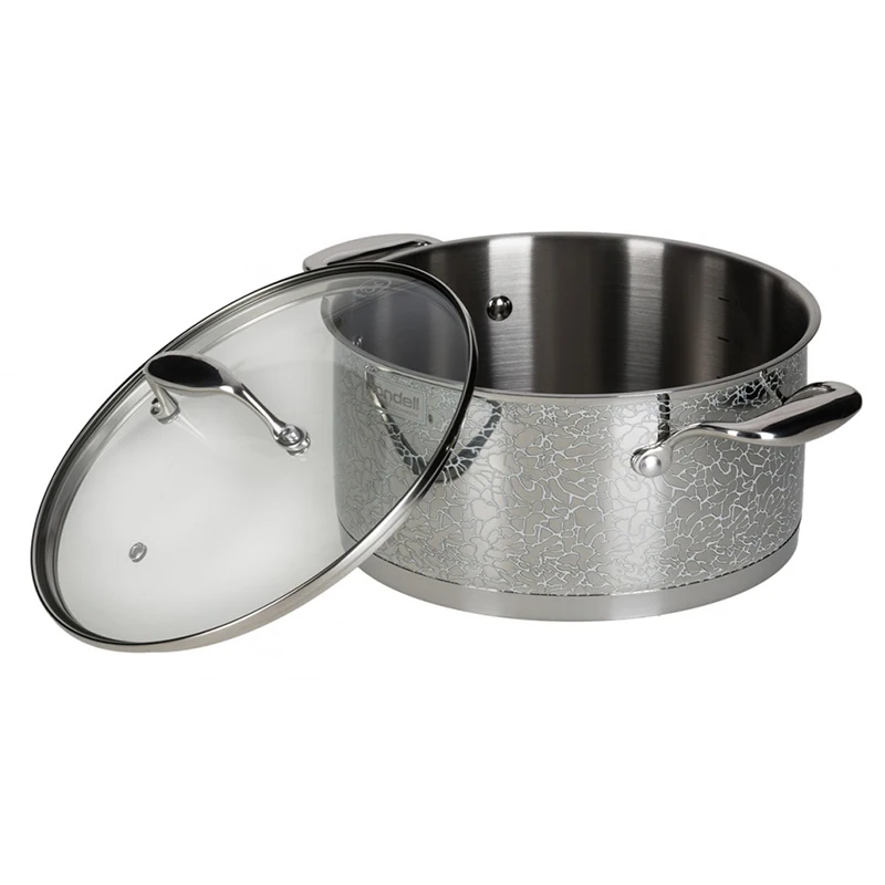 Кастрюля с крышкой Rondell Vintage RDS-344 (объем 5 л. Тройное вштампованное а затем