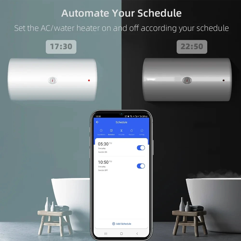 Умный водонагреватель Manhot Tuya с Wi-Fi и голосовым управлением 40 А 8800 Вт