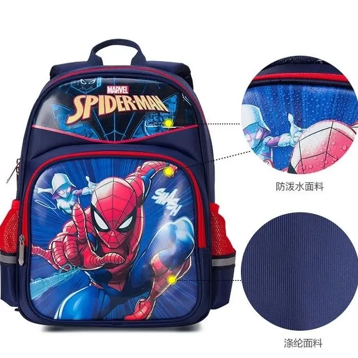 Disney authentic schoolbag for primary school students captain of the United States boys grade 1,grade 2 and grade 3 spider man