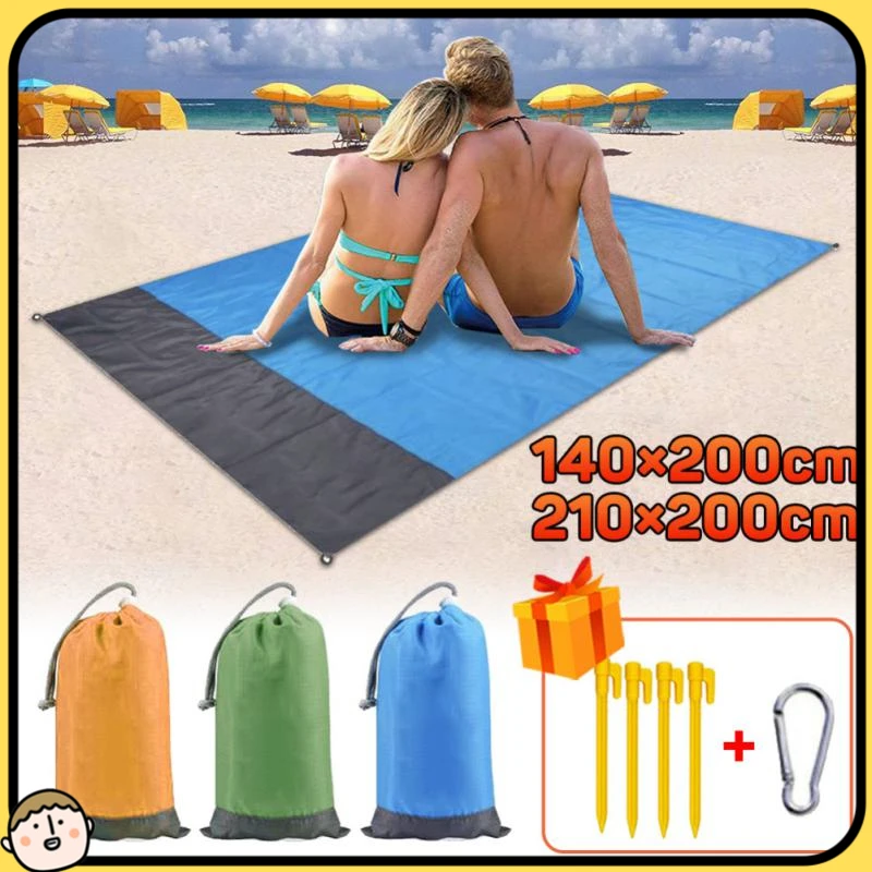 

Camping Mat 200*210CM Waterproof Folding Ultralight Pocket Beach Blanket For Camping Hiking Outdoor Picnic Mat Sand Beach Mats