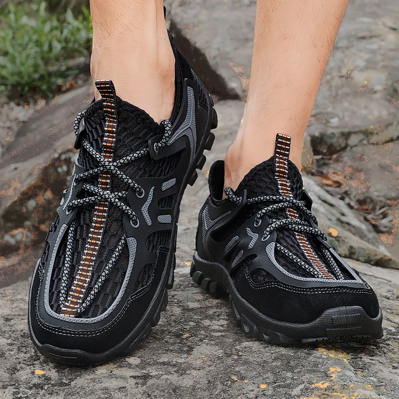 SENAGE Men's Hiking Shoes High Quality Summer Mesh Breathable Men Shoes Desert Training Sneakers Outdoor Trekking Travel Shoes