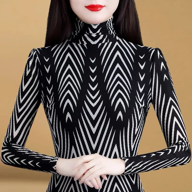 

2022 autumn and winter new high collar long-sleeved bottoming shirt fashion a small shirt tide