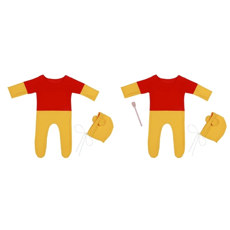 

Головной убор и боди медведя Косплей Костюм для новорожденных реквизит для фотосъемки фото одежда