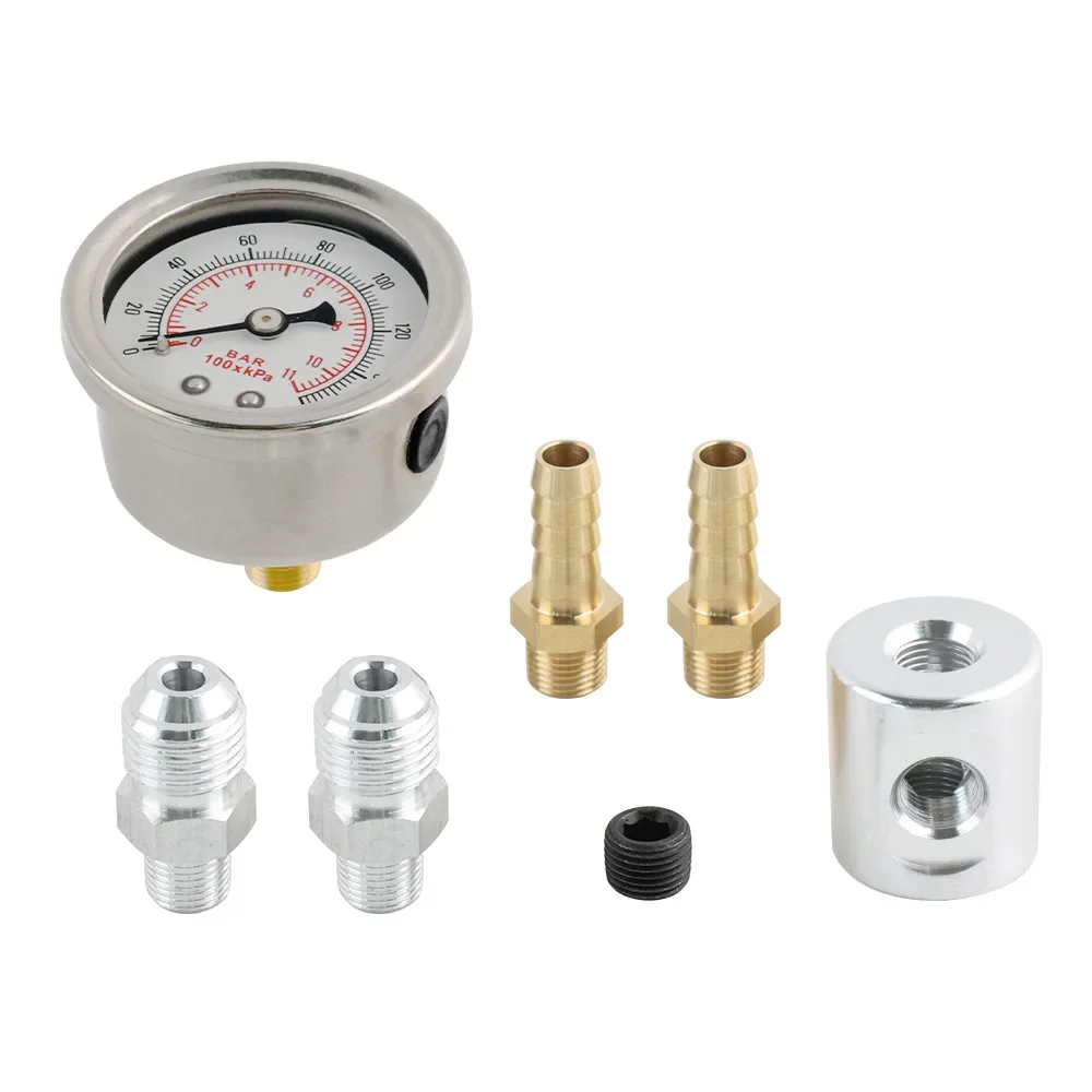 Универсальный манометр для гидравлического топлива 0-160PSI 0-11Bar 1/8 NPT адаптер