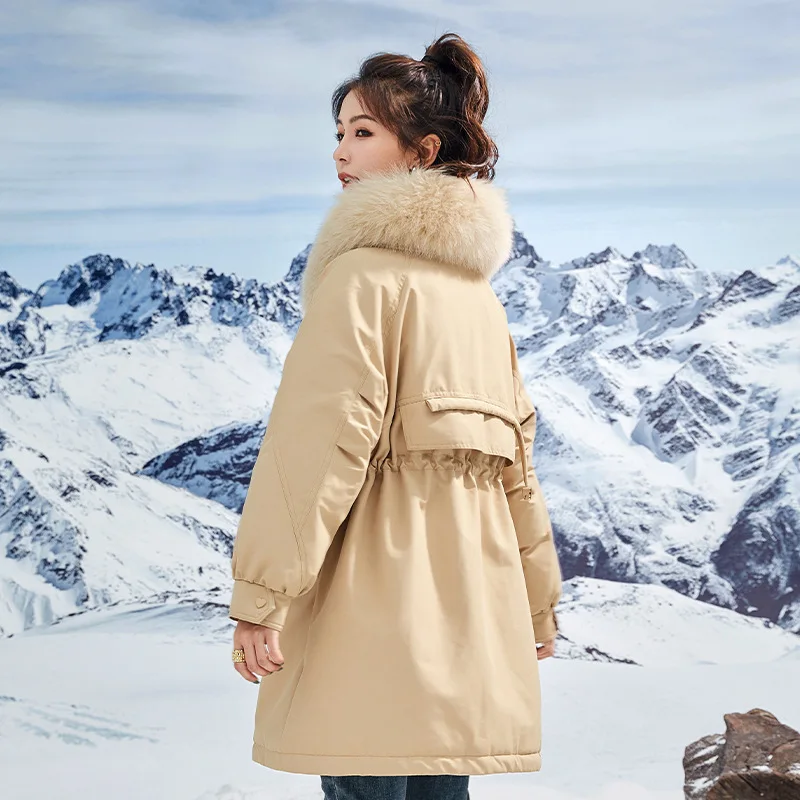 Pregnant Woman Down Jacket Winter Coats Widened Enlarged Parka Large Medium Long Fox Fur Collar Eco-friendly Coat Snow Clothing