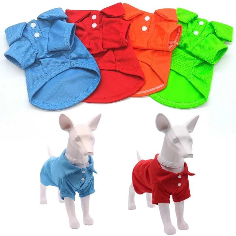 

Candy Color Cute Pet Puppy Polo Collar Dog Shirt Small Dog Cat Pet Clothes Fashion Pet Vest Clothes Costume Teddy T-Shirt XS-XL