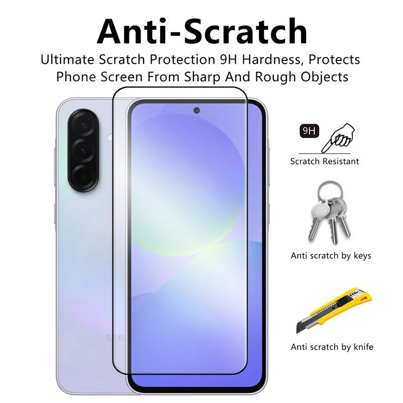 Фото 6в1 для Samsung Galaxy A56 5G Стекло для Samsung Galaxy A06 A16 A26 A36 A56 Закаленное стекло 2.5D Полное покрытие Клей Защитная пленка для экрана №5