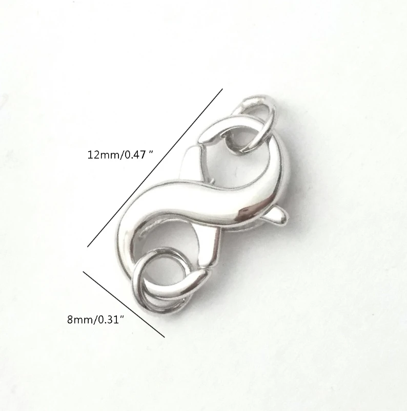 652F 3x Praktische Doppel Öffnung Karabiner Schnallen Sperren Halskette Armband Stecker mit Jump Ringe für DIY Schmuck Handwerk – Detail 5