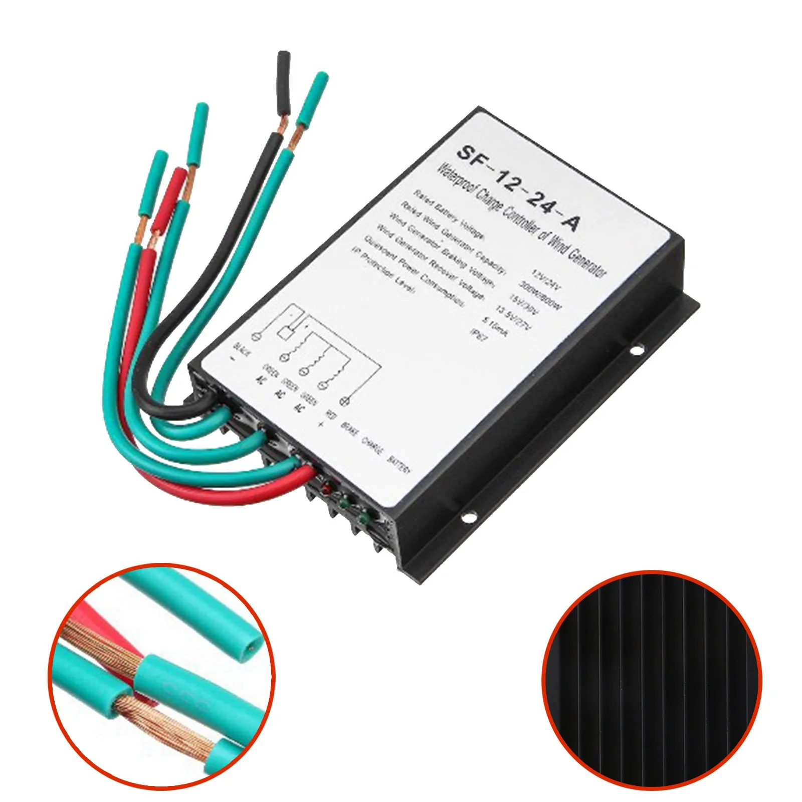 

300 Вт 600 Вт IP67 12 В/24 В автоматический водонепроницаемый ветрогенератор, Регулятор ветра, контроллер ветра светодиодный светодиодная подсвет...