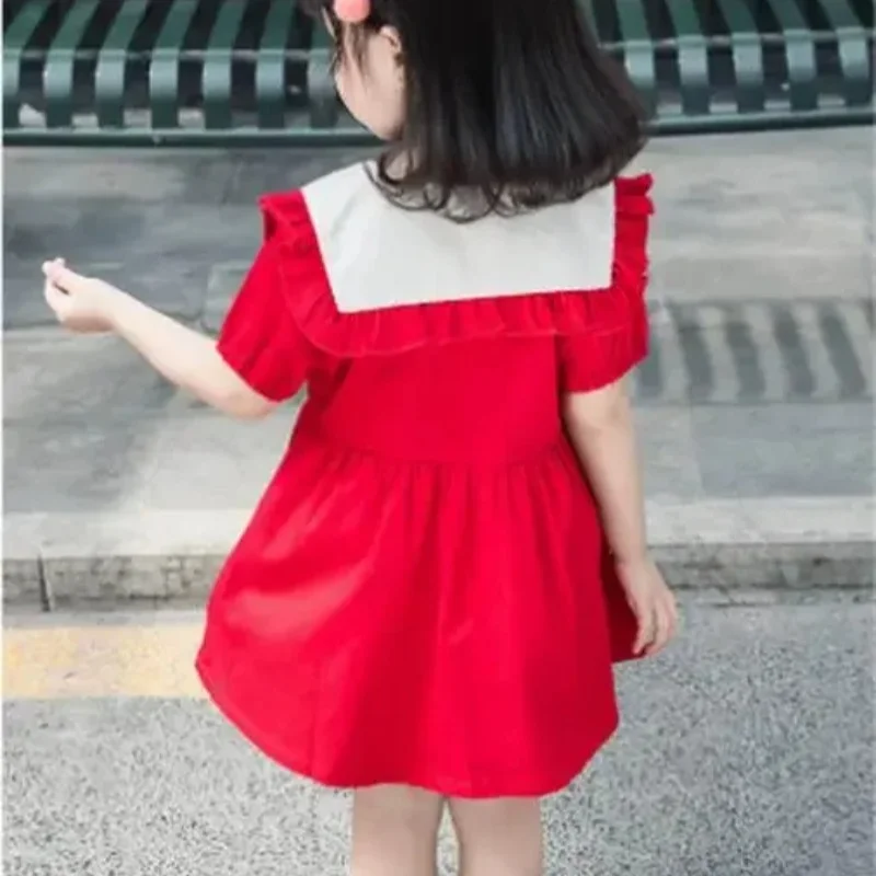 Повседневное летнее платье для девочек Playvainly Brand длиной до колена трапециевидной