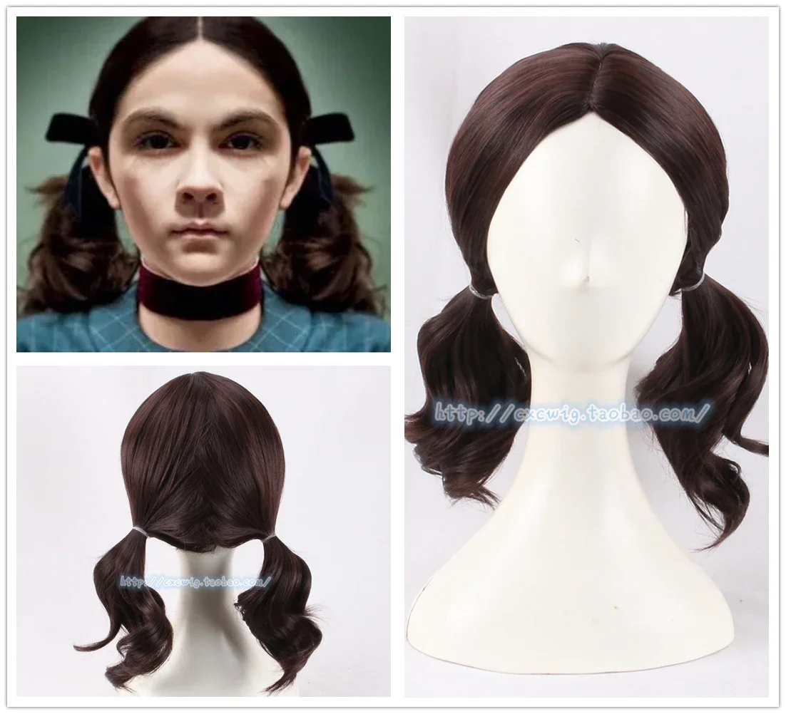 Новый страшный фильм Эстер Колман парик для косплея коричневый двойной хвост