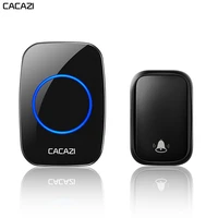 cacazi home wireless no battery required doorbell self powered transmitter intelligent call ring bell us eu uk au plug receiver
