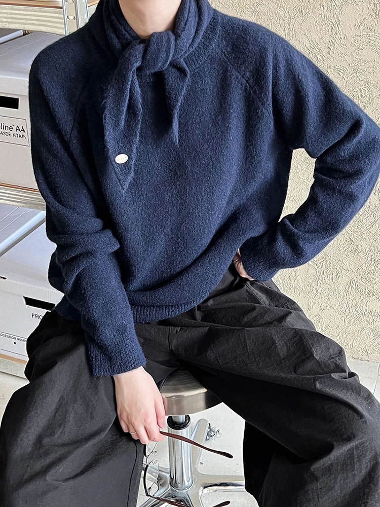 Серый элегантный вязаный свитер большого размера водолазка с длинным рукавом