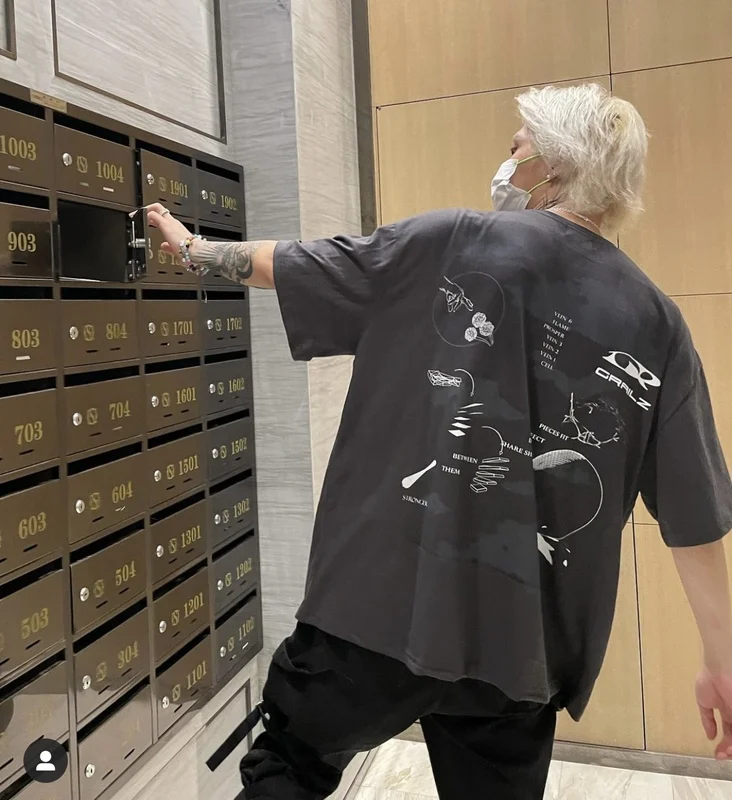 

2022ss 1:1 Version Grailz Geometry Print O-neck T-shirt Men Women Couple 100% Cotton T Shirt Hip Hop High Street Oversize Tee