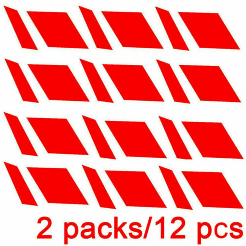 

12pcs Universal Red Reflective Wheel Rim Vinyl Decal Stickers For 16-21in Rims Waterproof Car Sticker Accessories