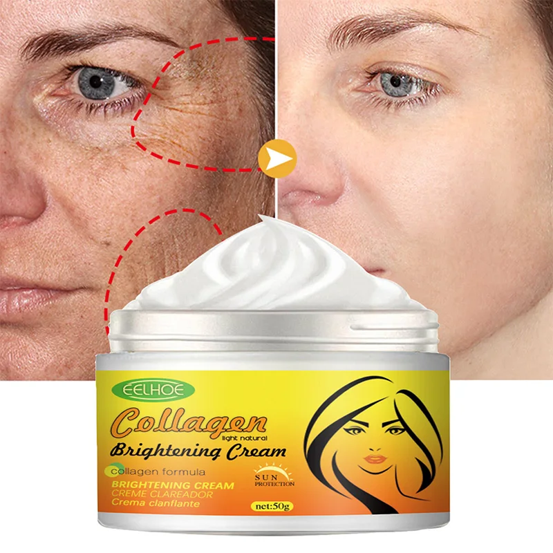 

Collagen Wrinkle Removal Face Cream Instant Firming Lifting Anti-Aging Fades Fine Lines Freckles Whitening Brightening Skin Care