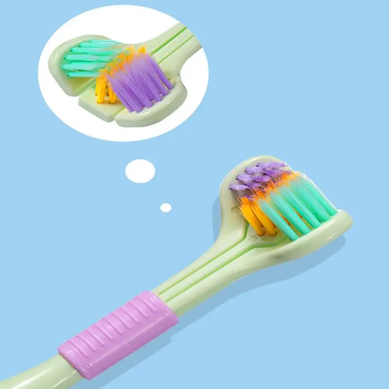 

Трехсторонняя зубная щетка с мягкой щетиной, ультратонкая мягкая Бриллиантовая зубная щетка для ухода за полостью рта, безопасная зубная щ...