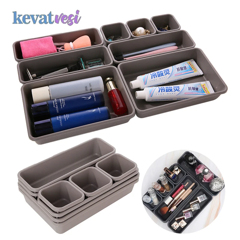 

8Pcs Drawer Organizer Box Makeup Organizer Kitchen Bathroom Drawer Separator Closet Storage Box Desk Stationery Storage Box