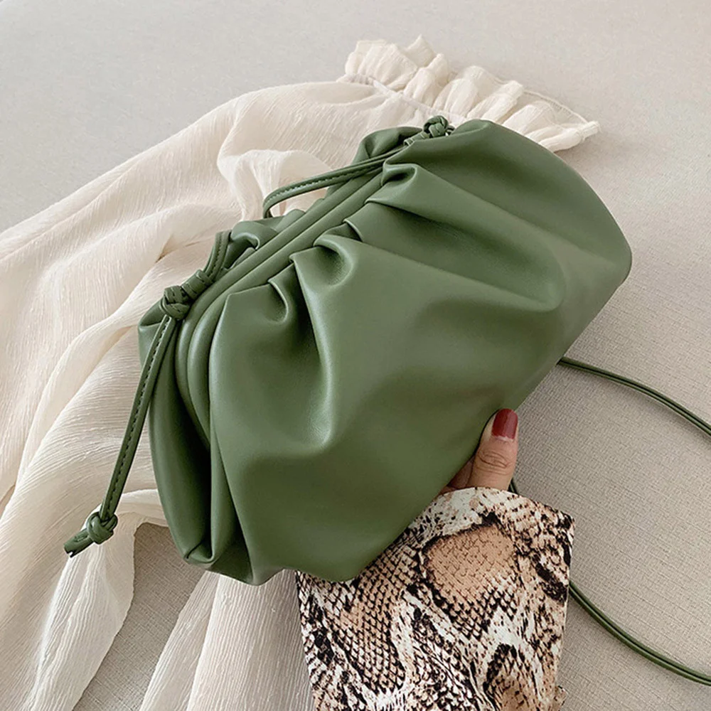 

Women Simple Dumplings Messenger Bag Designer Retro New Fashion Cloud Female Crossbody Shoulder Bag Tide Handbag Clutch Bag