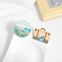 outdoor travel luggage peaks and waves jewelry pin fashionable creative cartoon brooch lovely enamel badge clothing accessories