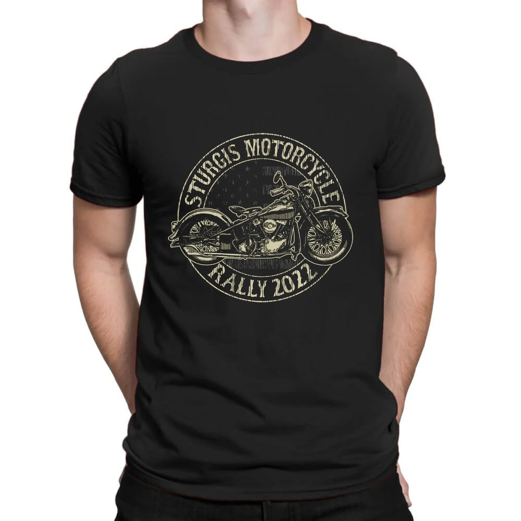 

Amazing Oversized Essential 2022 Sturgis Motorcycle Rally Circle Motorcycle Black T-shirt Men T-shirts Graphic Streetwear S-3XL