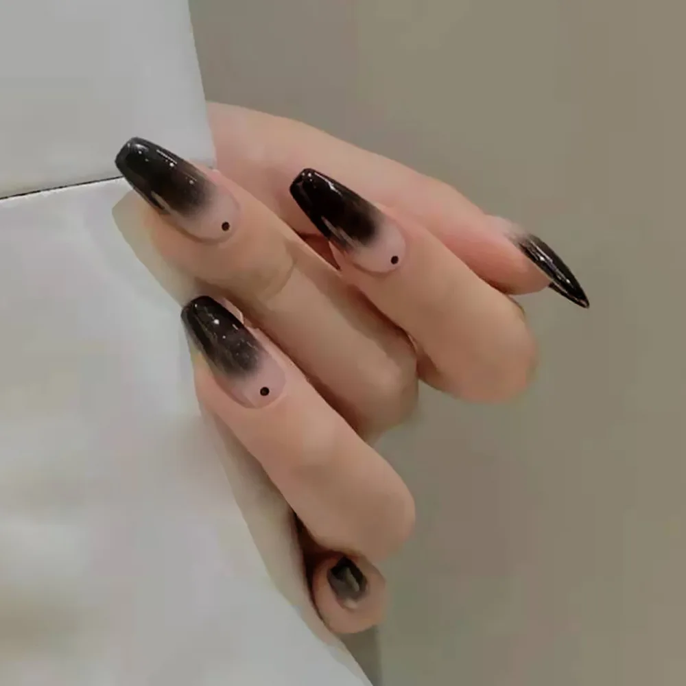 

Ultra Thin Box Fake Nail Patch European and American Nail Piece Cool Dark Night Black Fashion Nail Piece Tips Nail