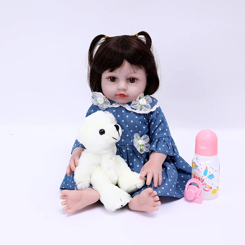 

48CM Full Silicone Reborn Doll Simulated Baby Doll Simulated Toy Baby Soothing Toy Lifelike Details Reborn Doll