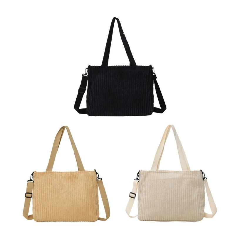 

Вельветовая большая сумка Сумки через плечо Сумки Большая вместительная женская сумка через плечо