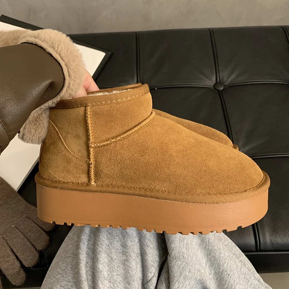 2024 New Classic Thickened Fluff Women's Snow Boots Comfortable Warm Ankle Women Winter Ladies Shoes Chunky Botas Mujer