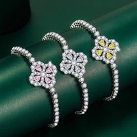 new fashion fashion water drop lucky clover design zircon ladies bracelet luxury jewelry wedding gift