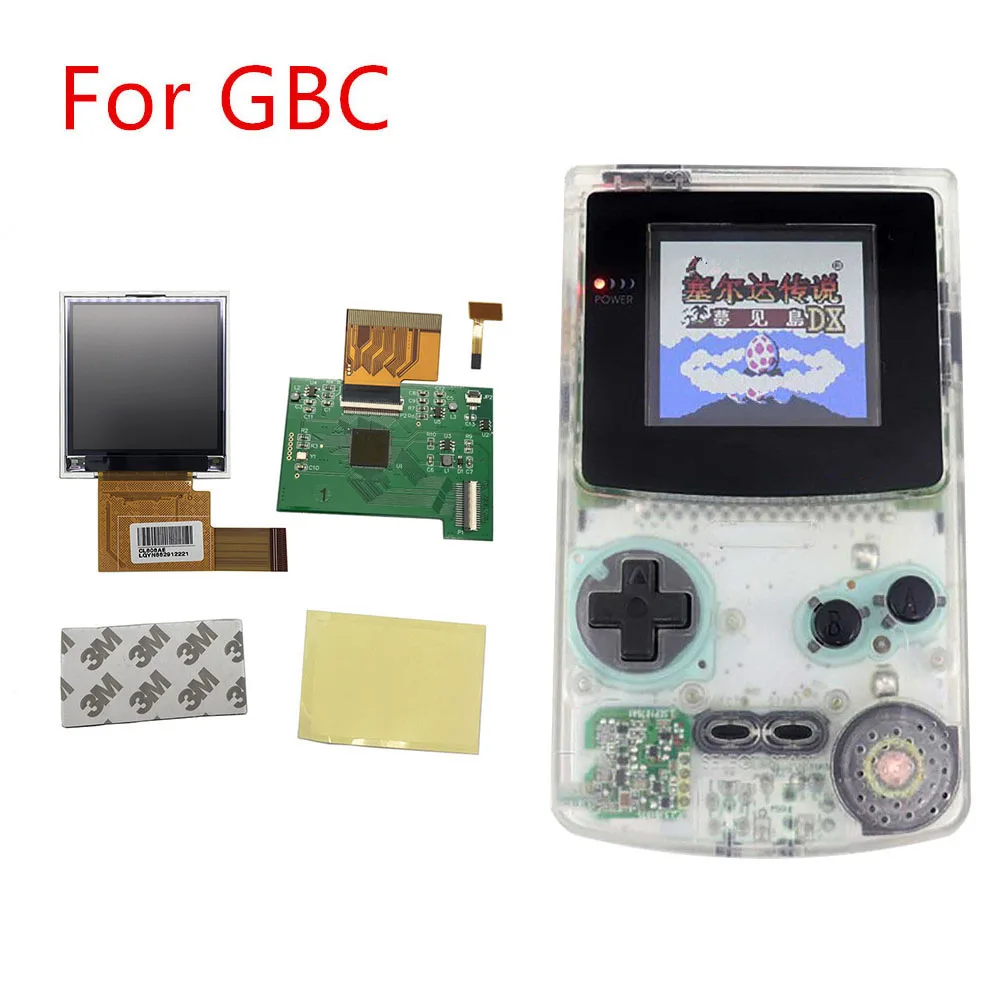New GBC IPS LCD Screen Backlight Modification Kit for Gameboy Color Light ips LCD screen kit for GBC with Glass Lens Accessories