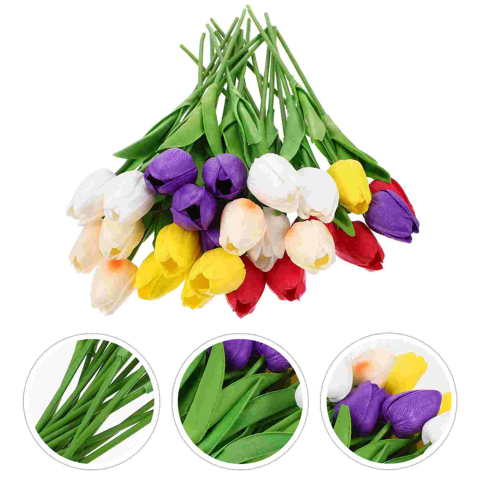 

Tulip Bouquet Flower Fake Tulips Artificial Decor Wedding Faux Flowers Arrangements Bridal Front Door Simulation Real Touch
