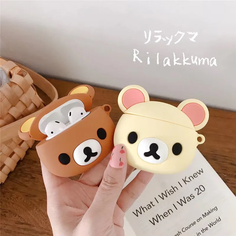 

For Airpods 3 Case 2021/Airpods 3rd Generation Case/Airpods Pro/Airpods 1/2 ,3D Cute Bear Head Soft Silicone Earphone Cover Case