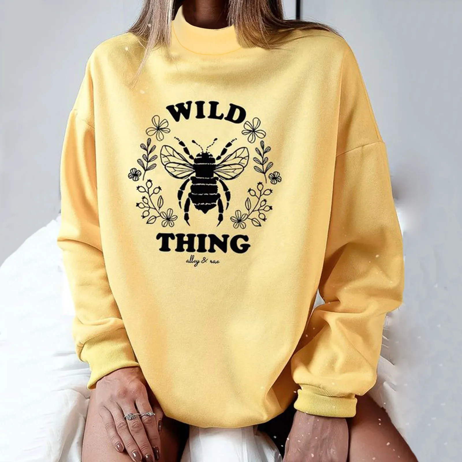 

Women's Print Turtleneck Slouchy Sweatshirt Casual Long Sleeve Comfy Womens Lightweight Sweatshirt Zip Hoodie Space Hoodie