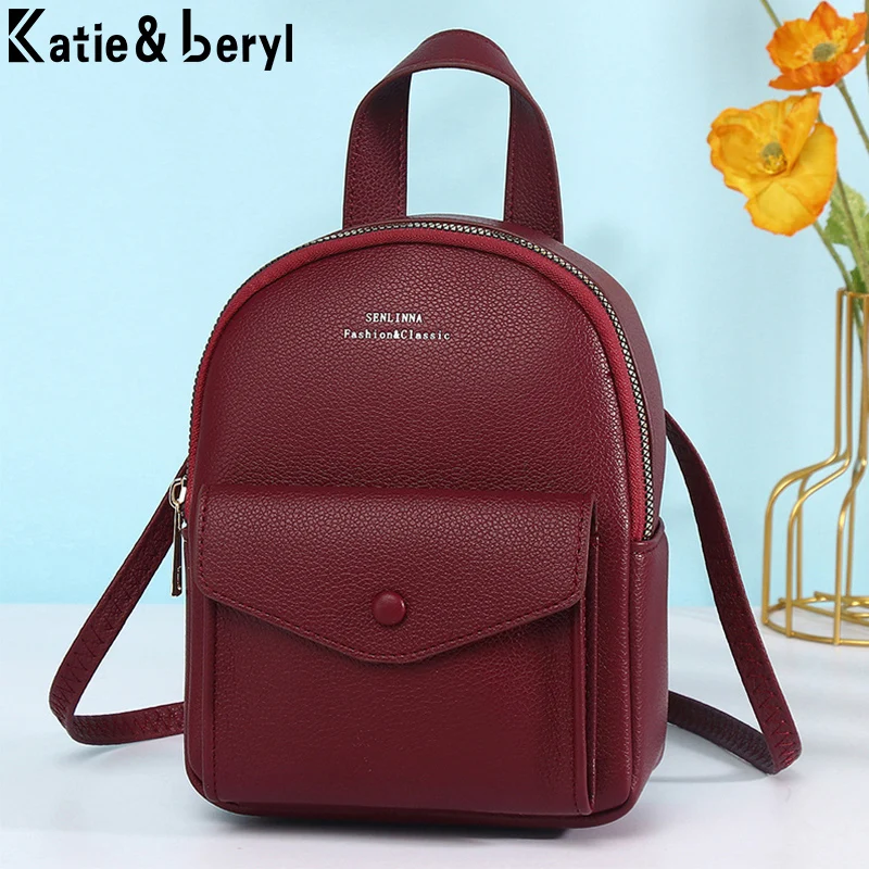 

Women's Backpack Anti-theft Small Waterproof College School bag Travel Bussiness Backpacks Soft Pu Leather Women Shoulder Bags
