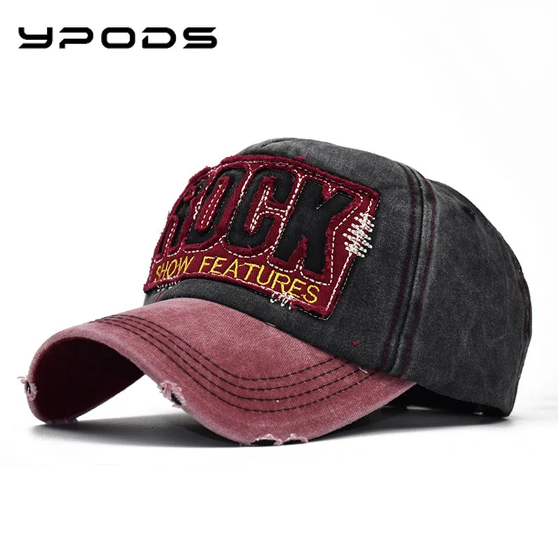 

Spring New Hat Hip-hop Hat Stitching Old Washed Cotton Baseball Hat Male ROCK Street Trendy Female