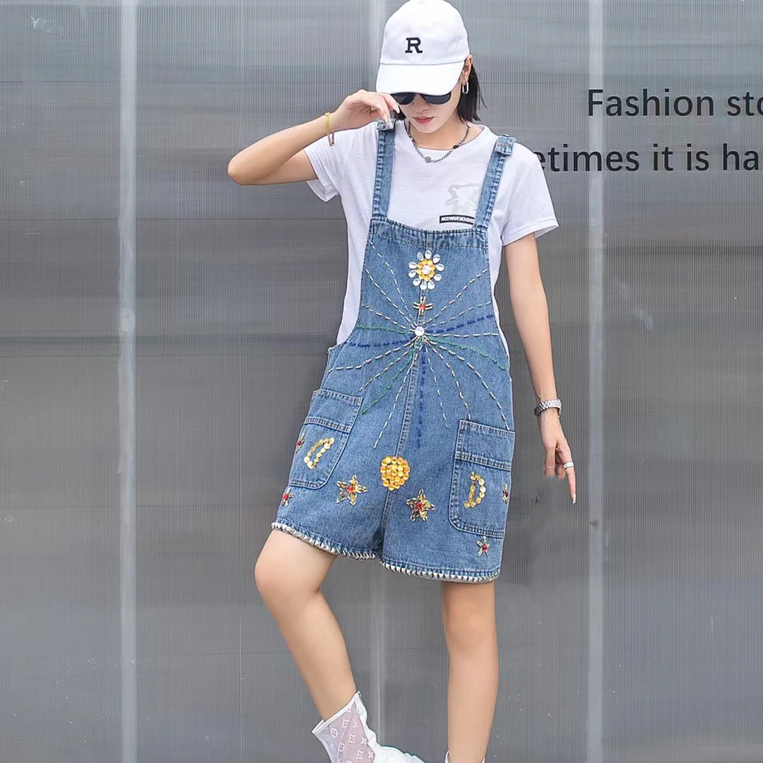 

Overalls Summer Girls Suspender Denim Shorts Jeans Clothes Kawaii Bebe Jumpsuit Jeans Woman