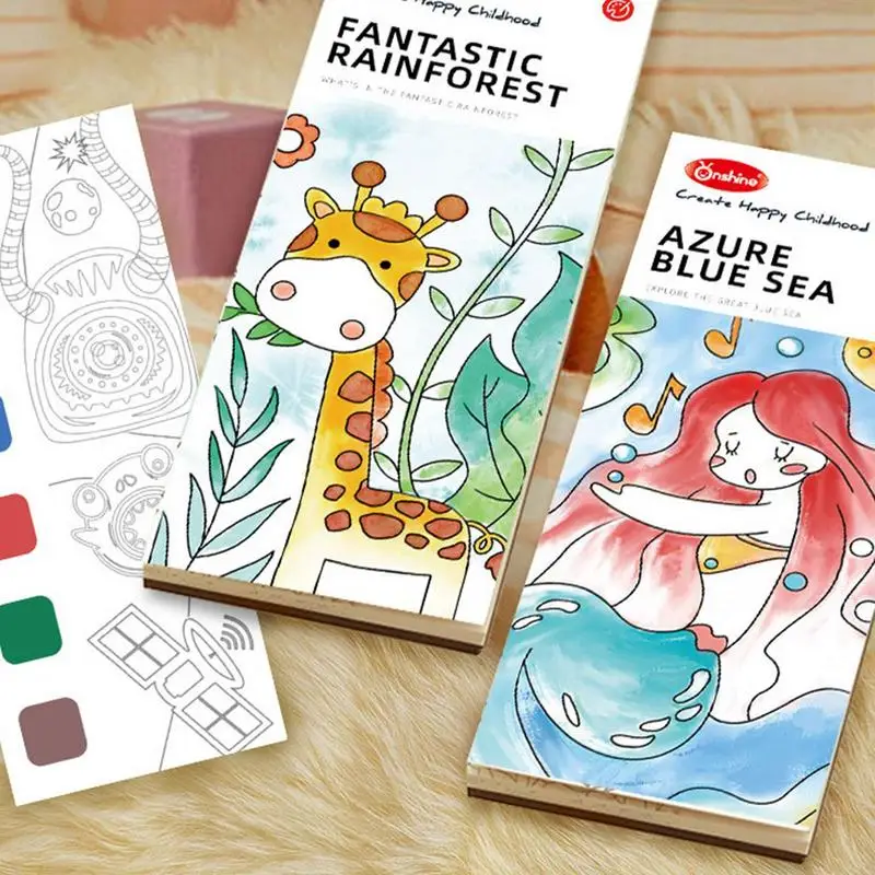

Карманные акварельные книги с красками Акварельная краска набор закладок акварельные закладки для рисования малышей обучение рисованию