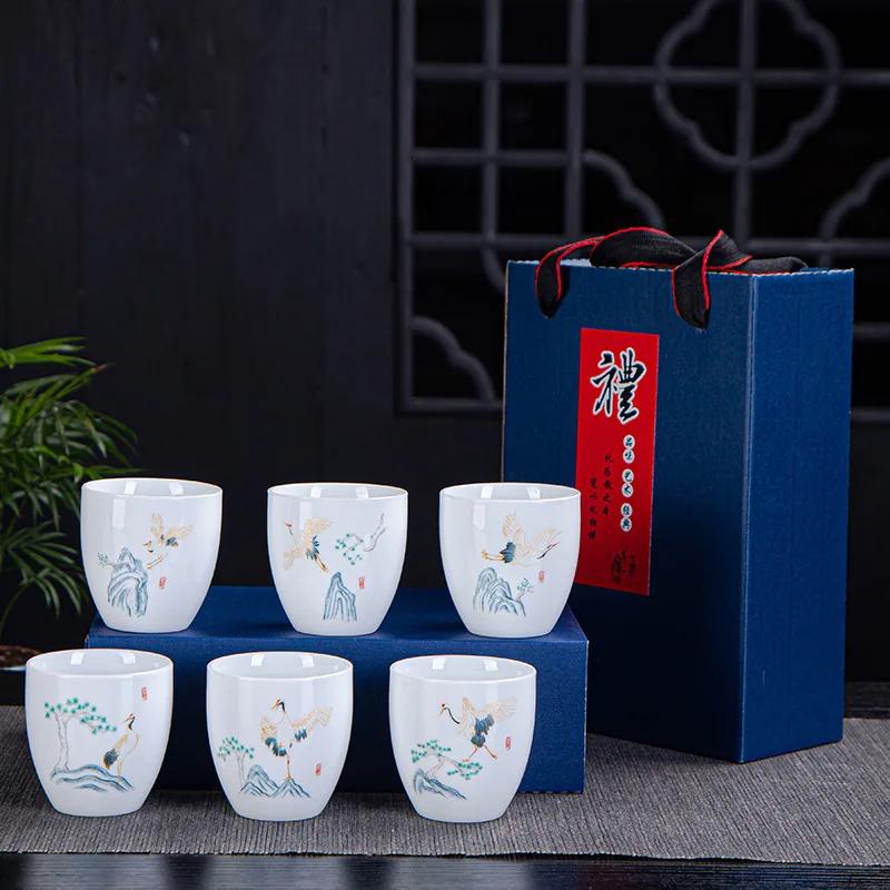 

Китайские дорожные чайные наборы кунг-фу, 6 шт., керамические переносные фарфоровые сервисы, глазурованные чайные чашки с трещинами и льдом, ...