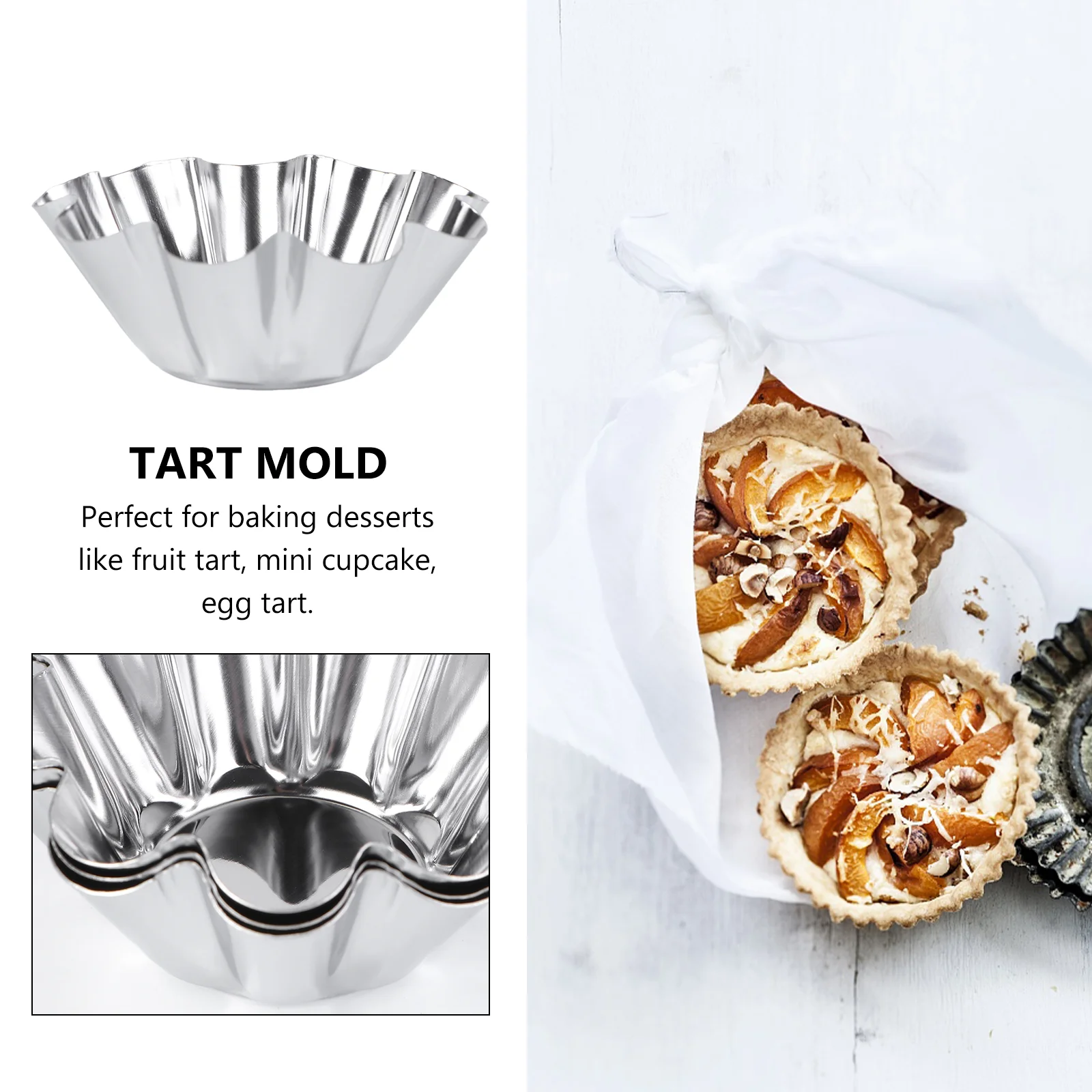 Пастель De Nata Банки для печенья Тарты Маффины Чашка Puto Molder Серебряные формы цветов