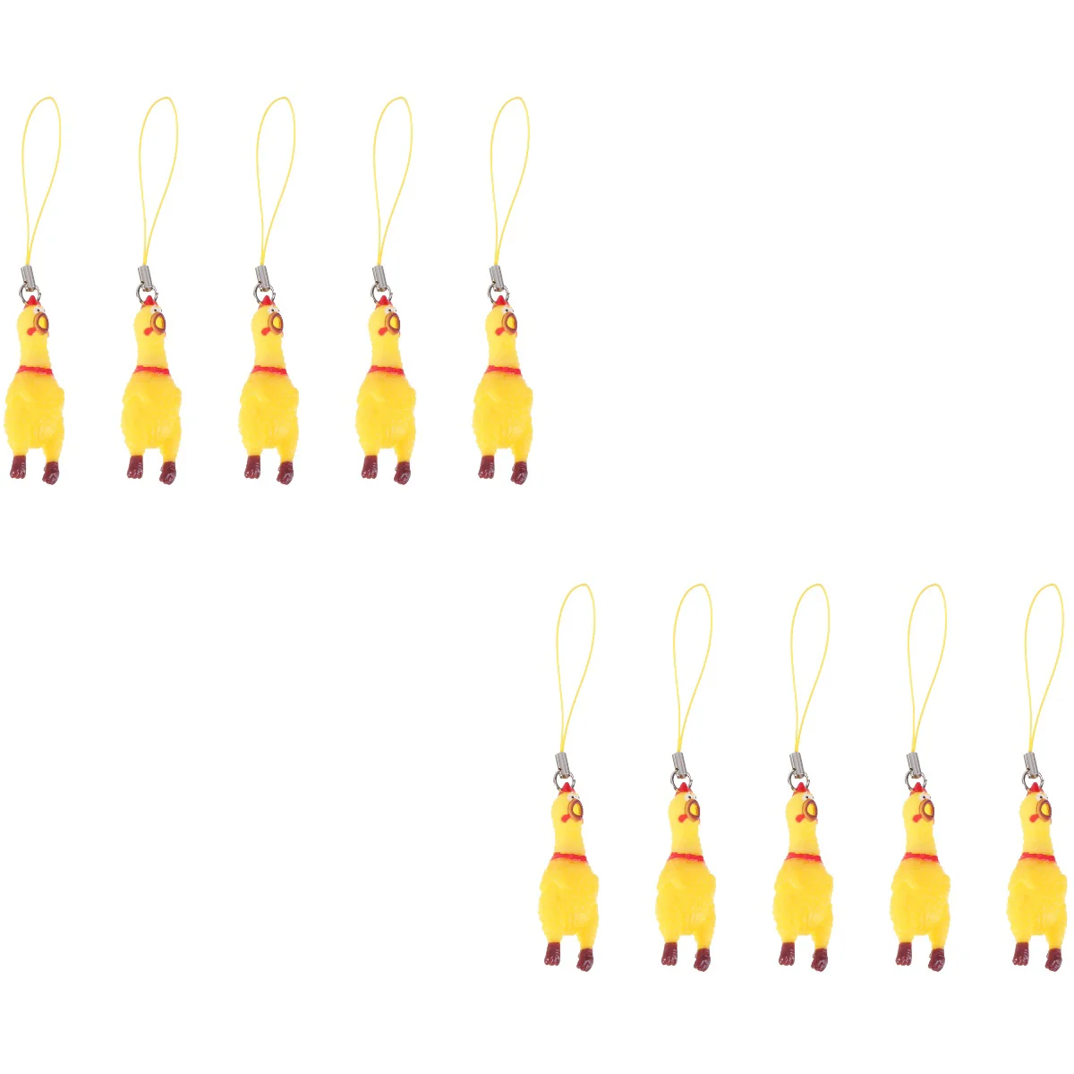 

10 Packs Squeeze Screaming Chicken Keychain Funny Yellow Squeaking Chicken Pendant for Keys Bags Phones