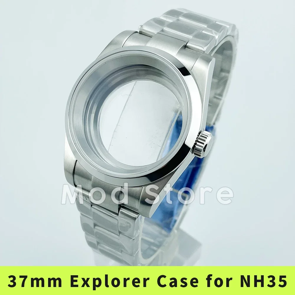 

HOT 37mm 150m Explore Watch Cases Stainless Steel Watch Case for NH35 NH36 NH38 Movement See-through Caseback Sapphire Crystal