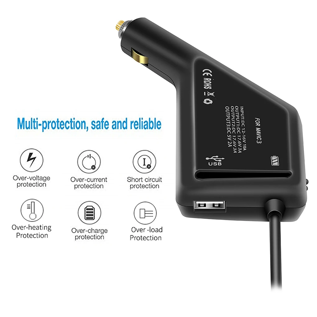 

Controller Smartphone Non-slip Car Charger Quadcopter Battery Charging Adapter Aircraft Accessories Replacement for DJI Mavic 3